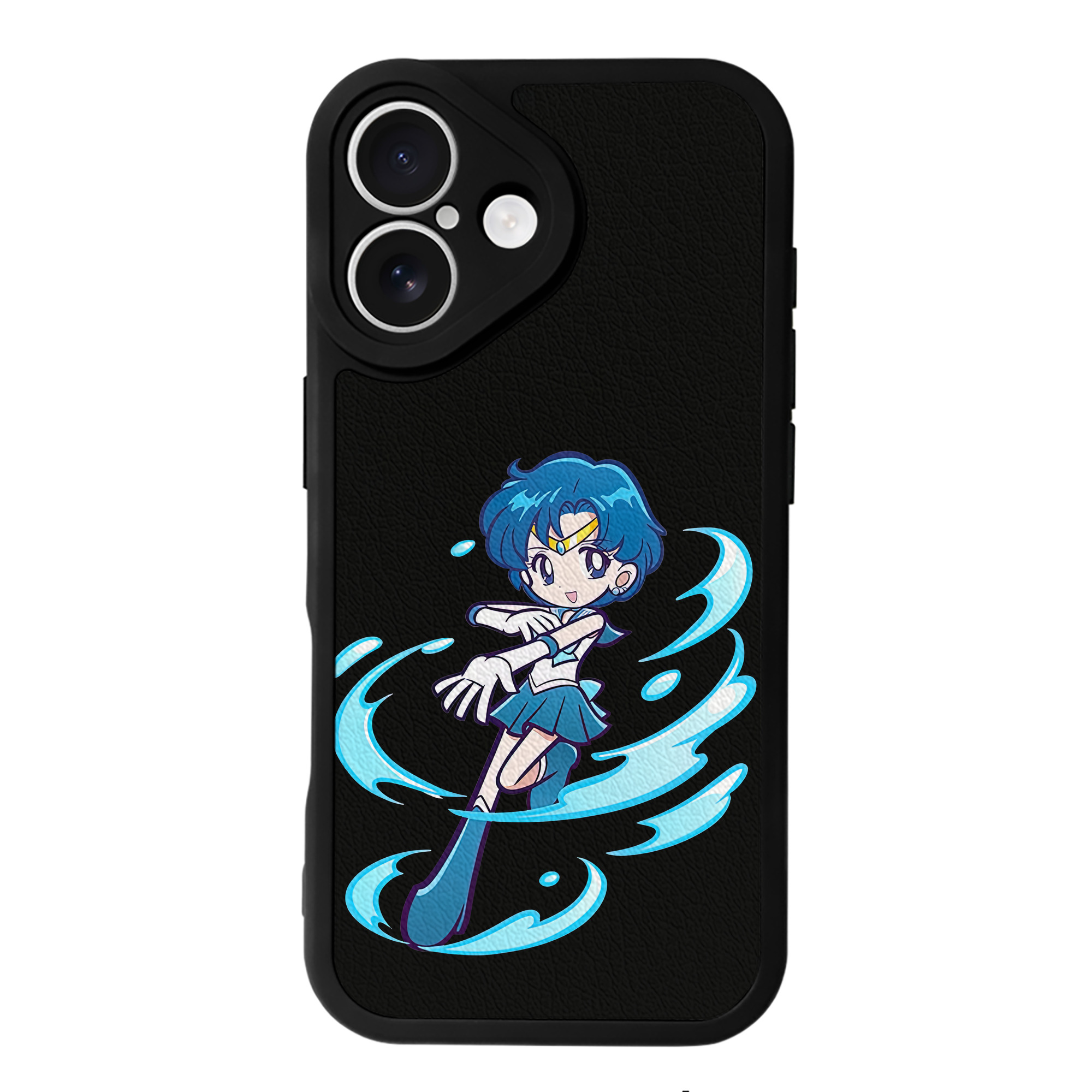（画像用） 美少女戦士セーラームーン 水野 亜美 みずの あみ Sailor Moon Mizuno Ami 【iPhone 16シリーズ対応】シリコンスマホケース（レザー調） 材質：シリコン